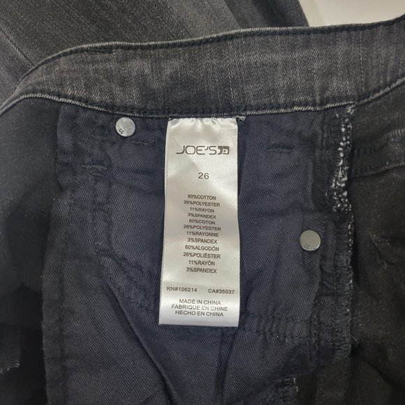 JOE'S Jeans Rise Skinny Ankle Frayed Hem Distressed Jean, Dark Gray - Picture 12 of 13